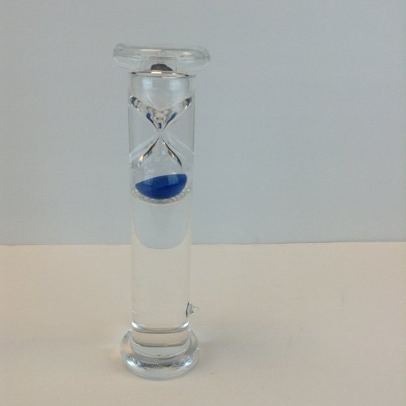 Newton Gravity Five Minute Hourglass Blue Sand Filled Liquid Filled Glass Timer - Picture 8 of 14